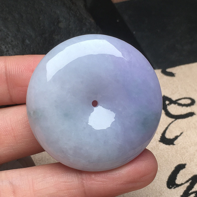 玉石寨A货翡翠平安扣吊坠