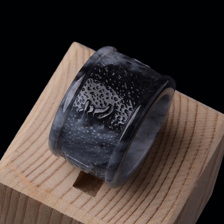 玉石寨玉器翡翠六字真言扳指包邮