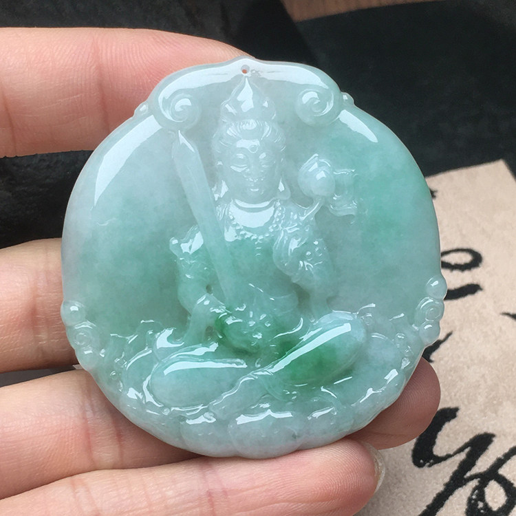守护神吊坠玉石冰糯种挂件