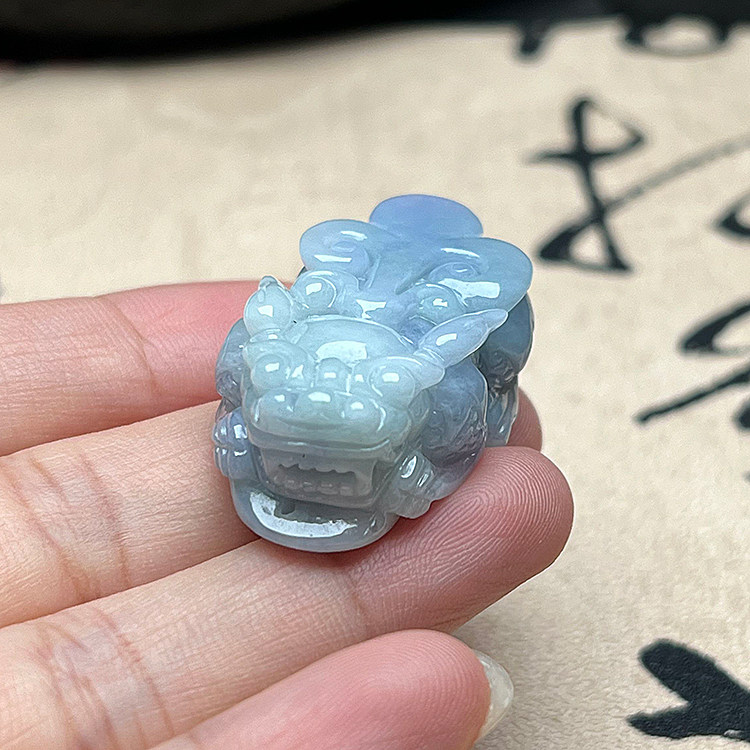 天然翡翠A货紫罗兰貔貅吊坠玉项坠招财皮丘玉挂件本命转运男女款