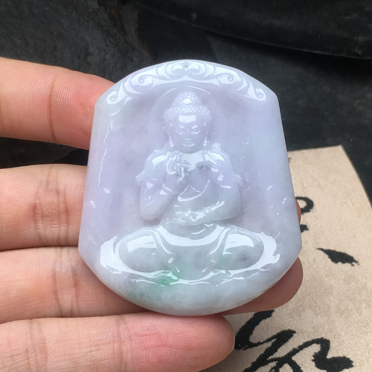 玉石寨A货翡翠挂坠阿弥陀佛