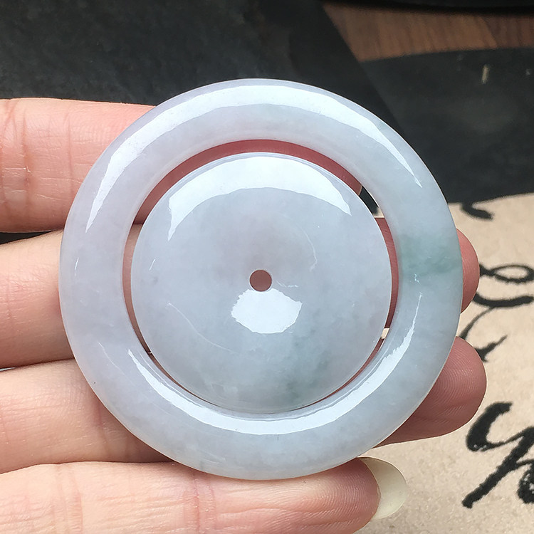 玉石寨A货翡翠字母扣挂坠包邮