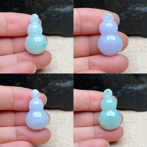 缅甸A货翡翠葫芦吊坠福禄双全