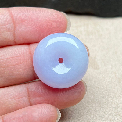 缅甸天然翡翠粉紫罗兰平安扣吊坠