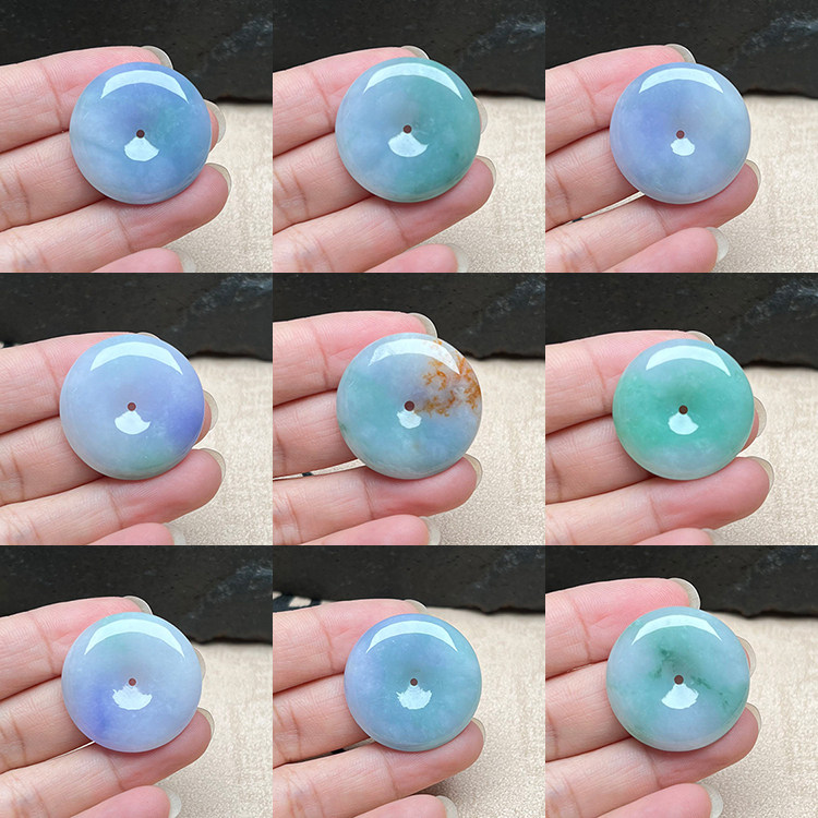 缅甸天然翡翠A货平安扣怀古扣