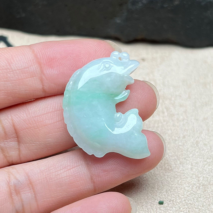 天然缅甸翡翠A货冰糯翠绿小鱼吊坠手工雕刻年年有余鱼跃龙门项坠,珠宝/钻石/翡翠,颈饰,淘宝优惠券,粉丝福利购,淘宝优惠卷