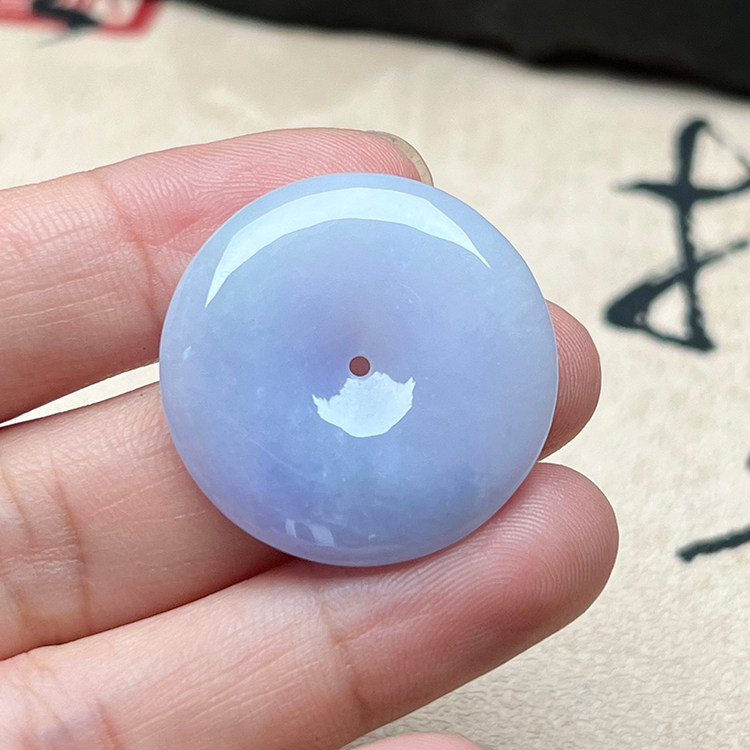 紫罗兰翡翠平安扣玉佩复古吊坠