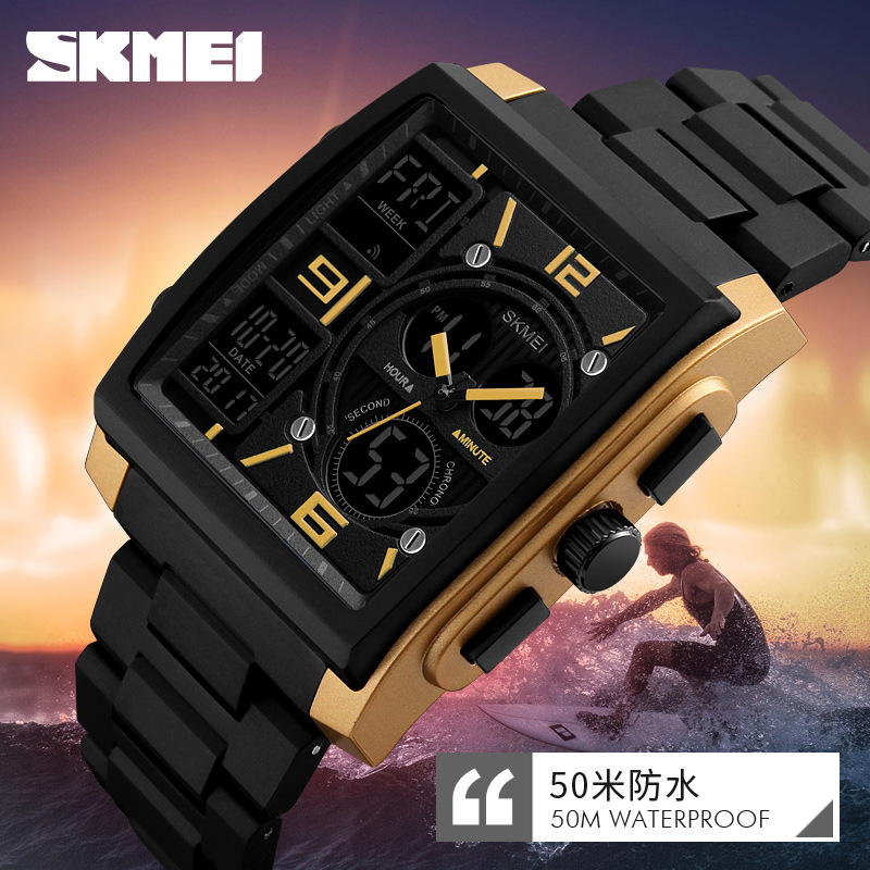 欧美俄罗斯户外方形夜光电子表