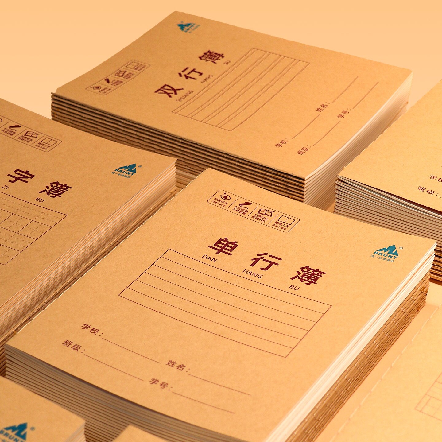 主力单行方格拼音田字课业本