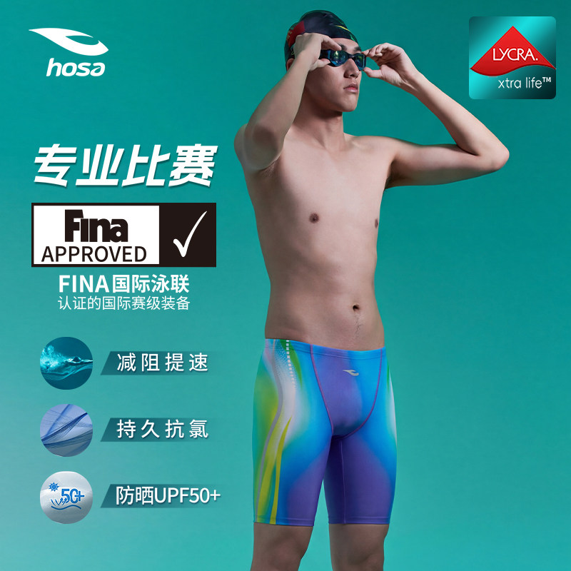 FINA认证浩沙男竞速五分泳裤