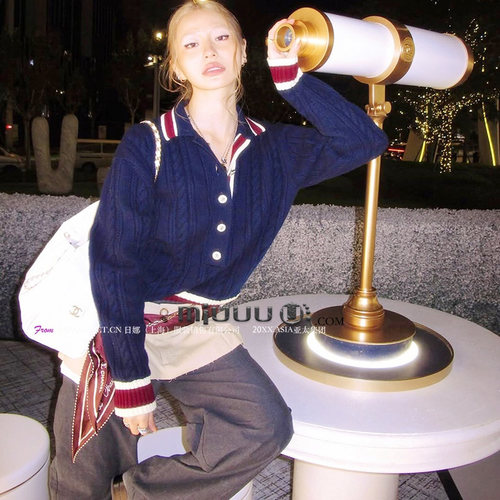 日娜高奢20XXASIA BUYER 12 gbr 26早春新款时髦撞色针织开衫上衣