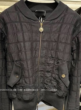 日娜高奢20XXASIA BUYER 10 unz小众设计黑色格纹拉链开衫外套女