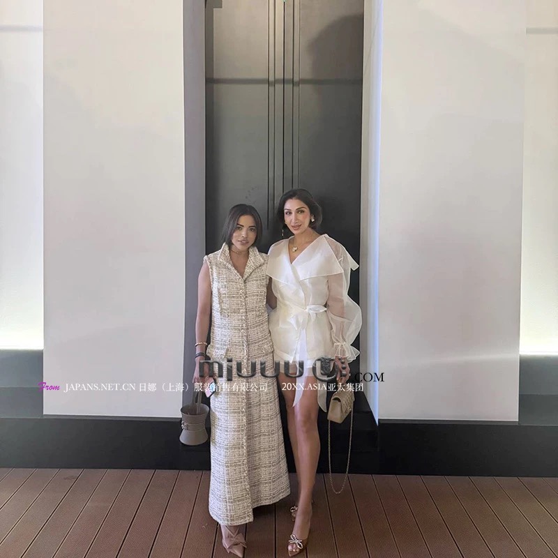 日娜高奢20XXASIA BUYER 12 zla 早春新款亮片薄花呢马夹外套坎肩