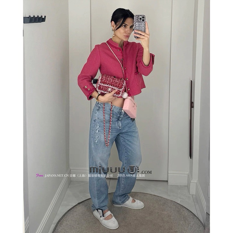 日娜高奢20XXASIA BUYER 10 yop 复古红色短外套女立领显瘦上衣