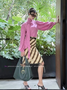 BUYER 复古浪漫蝴蝶结绑带雪纺衬衫 法式 ika 日娜高奢20XXASIA