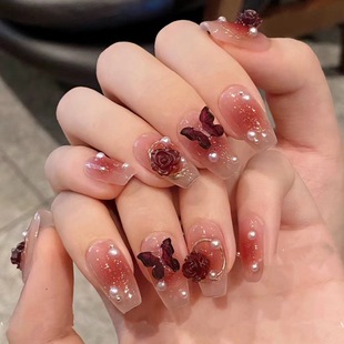 ins风美甲穿戴甲贴片指甲贴美甲片可拆卸美甲成品nails新款