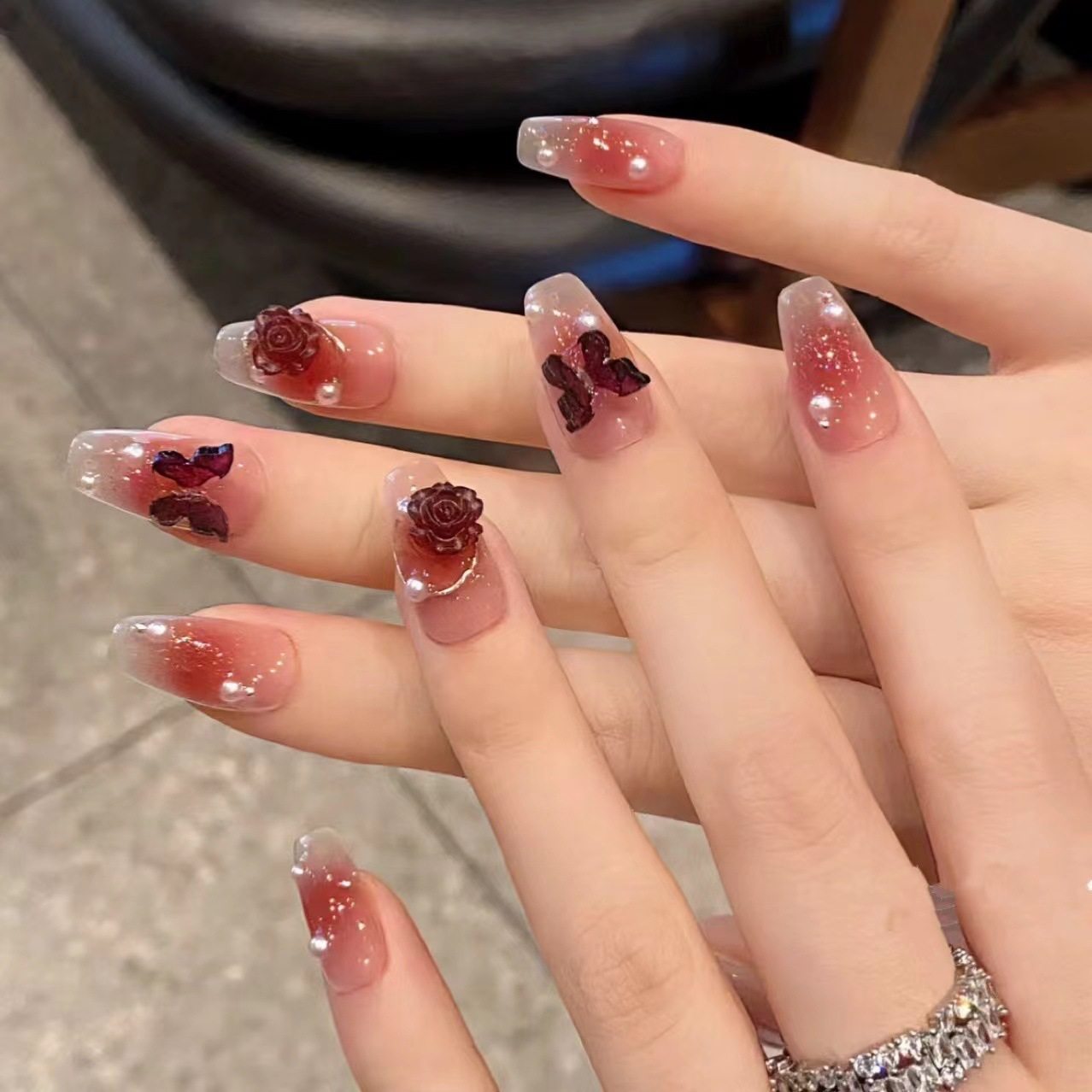 2025新款乌梅子酱高级纯欲穿戴式美甲新娘结婚假指甲贴成品,彩妆/香水/美妆工具,穿戴甲/甲片,淘宝优惠券,粉丝福利购,淘宝优惠卷