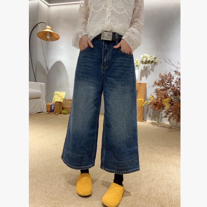 DD STY【秋款上新】小众设计高货加磨毛绒质感牛仔八分裤 67301