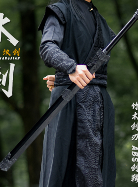 木剑宝剑八面汉剑带鞘竹木制儿童玩具刀剑汉服配饰古风道具女仙气