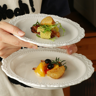 盘子特别好看的高级意面盘法式餐盘深盘水果盘沙拉盘精致高端盘子