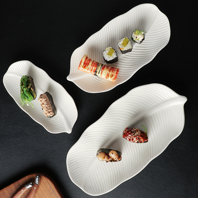 寿司盘早餐盘蒸鱼盘虾盘高颜值盘子网红小吃盘子点心盘小吃盘餐盘