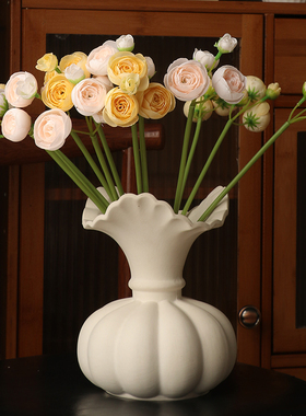北欧花瓶摆件客厅插花陶瓷花瓶高级感白色花瓶ins风小众家居插花