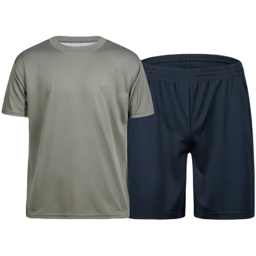 体能服训练服套装夏季运动男训作短袖短裤军训服速干透气圆领T恤