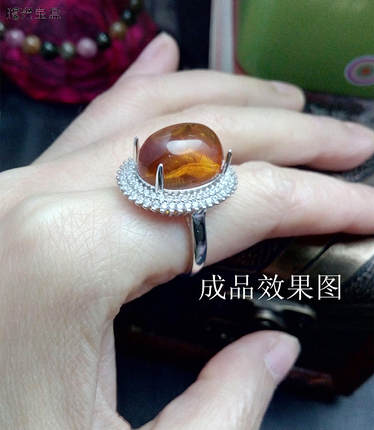 S925纯银镀白金镶水钻 戴妃款 活口  女款 戒指托 空托  12*16
