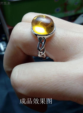 纯银编织麻花活口戒指空托