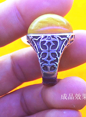 纯银开口复古风戒指空托