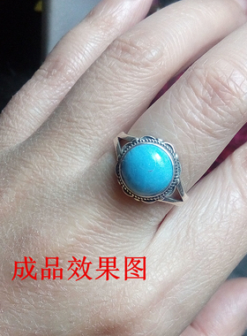 925银尼泊尔风格花边活口戒指托