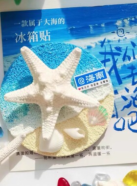 海南三亚海星贝壳可旋转夜光海浪冰箱贴旅游纪念