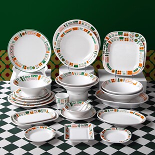 密胺港式茶餐厅餐具大排档早茶火锅盘子拼盘碟复古餐盘烧腊专用盘