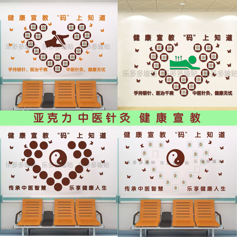 中医院走廊科室门诊护士站背景墙软装墙贴