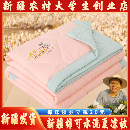 新疆直发可水洗夏凉被100%棉填充