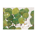 治愈卡通绿色兔子丰收插画装 饰画芯海报 饰画内芯ins自粘油画布装