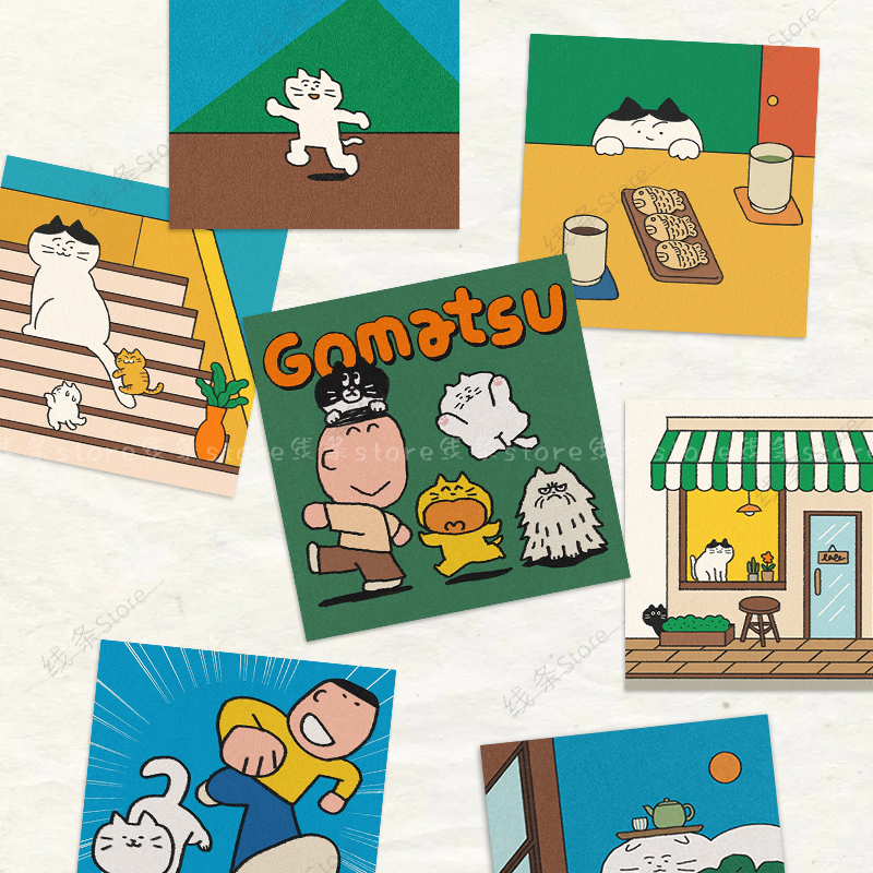 可爱漫画小猫日常插画治愈系海报儿童房卧室装饰画芯自粘无框墙贴图片