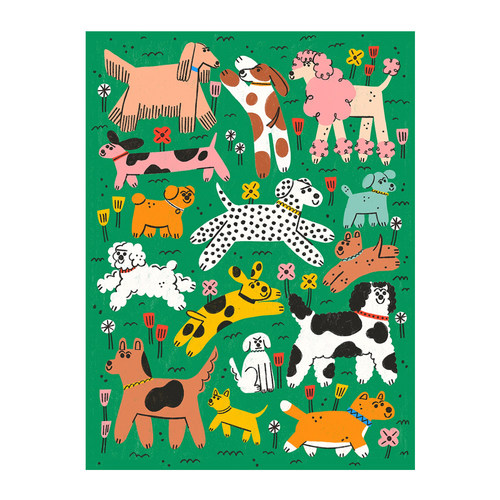 可爱狗狗无框自粘油画布装饰画芯