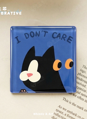 波普风红酒猫咪滴胶亚克力冰箱