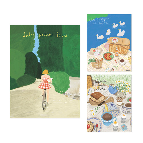 ins奶油风餐厅装饰画芯治愈插画