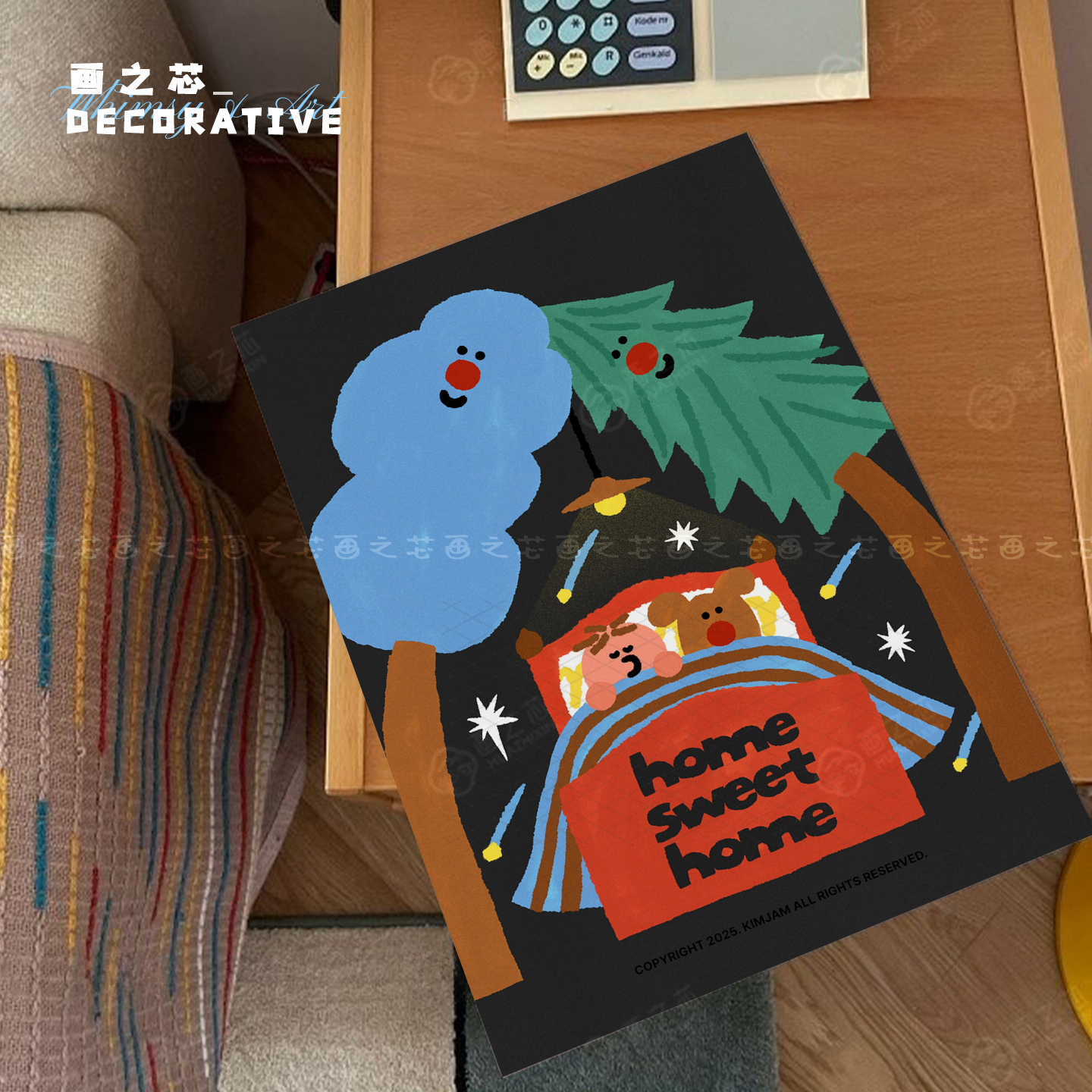 韩系可爱圣诞插画客餐厅自粘海报