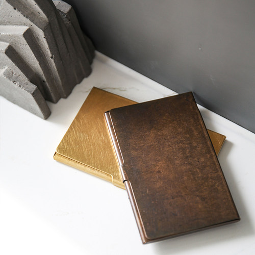 日本picus薄黄铜经典品质名片盒