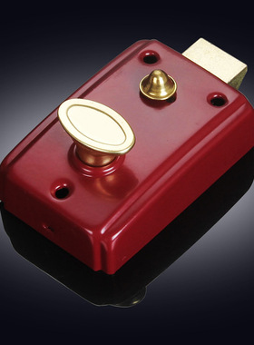 包邮锁芯单舌锁老式铁门木门锁红色外装门锁牛头锁卷闸门锁房门锁