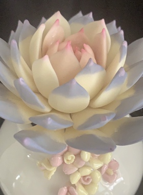 Cc手作原创树脂黏土仿真多肉植物永生不凋仙气精美粉蓝鸟摆件生日