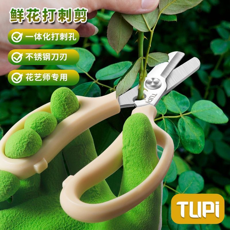 进口花艺剪刀鲜花剪花卉花剪园艺不锈钢修花剪刀花艺师专用打刺剪