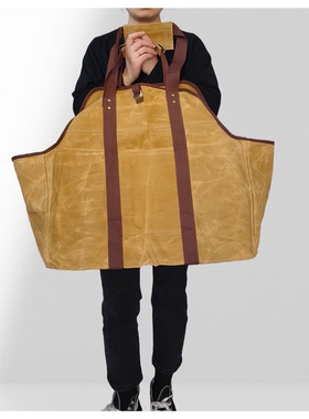 户外收纳袋柴火包露营多用途大容量便携木柴油蜡手提袋伐木袋包