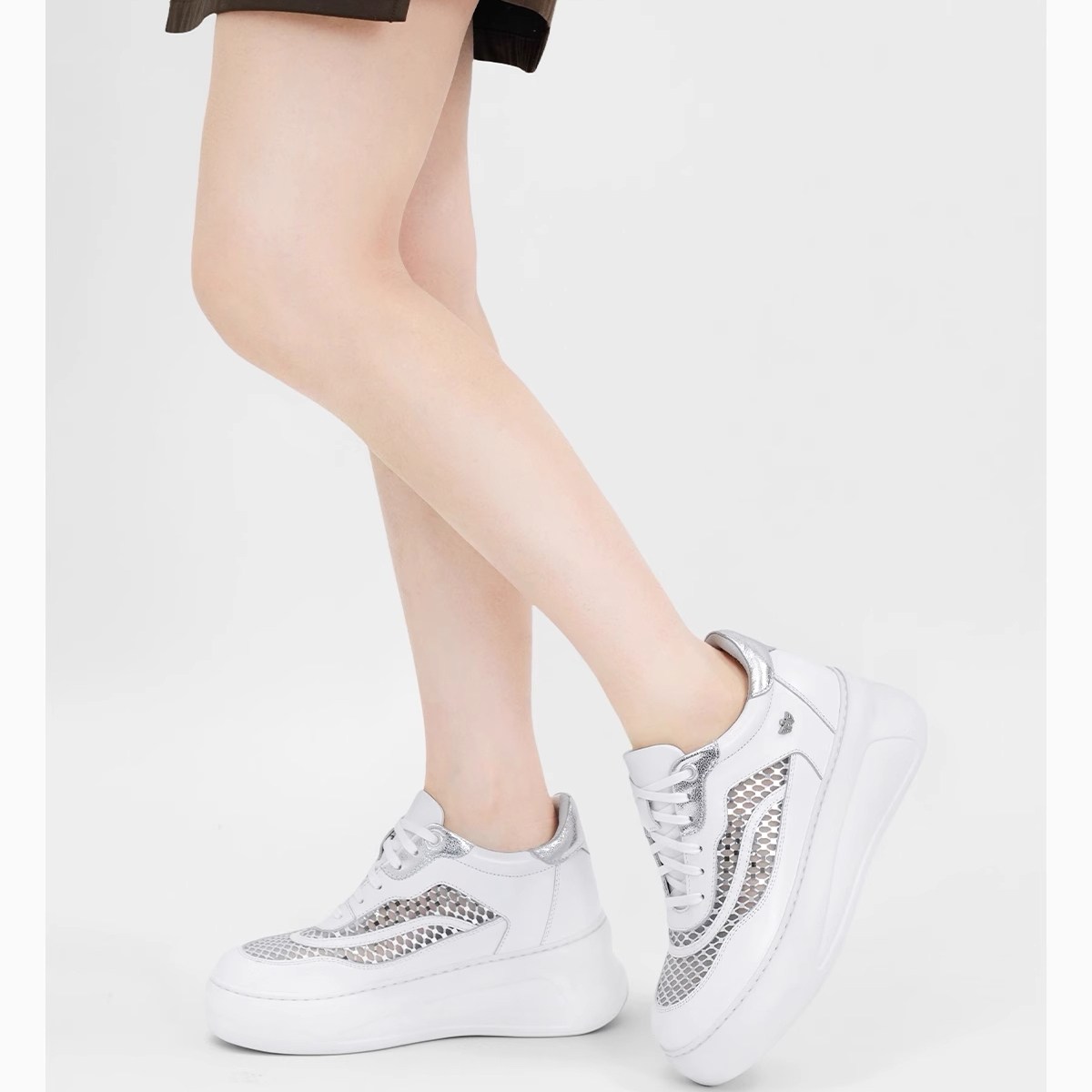 【8cm隐形厚底内增高】25春新品超轻网纱拼接休闲小白鞋女244GTC,女鞋,时尚休闲鞋,淘宝优惠券,粉丝福利购,淘宝优惠卷