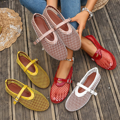 Ballet flat shoes women single shoes big size 43芭蕾平底鞋女