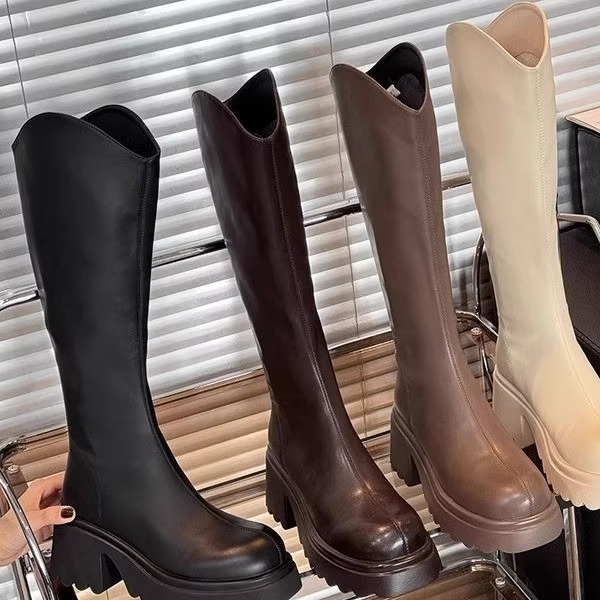 big yards 35-43 women flat shoes ladies long boots女靴长靴鞋