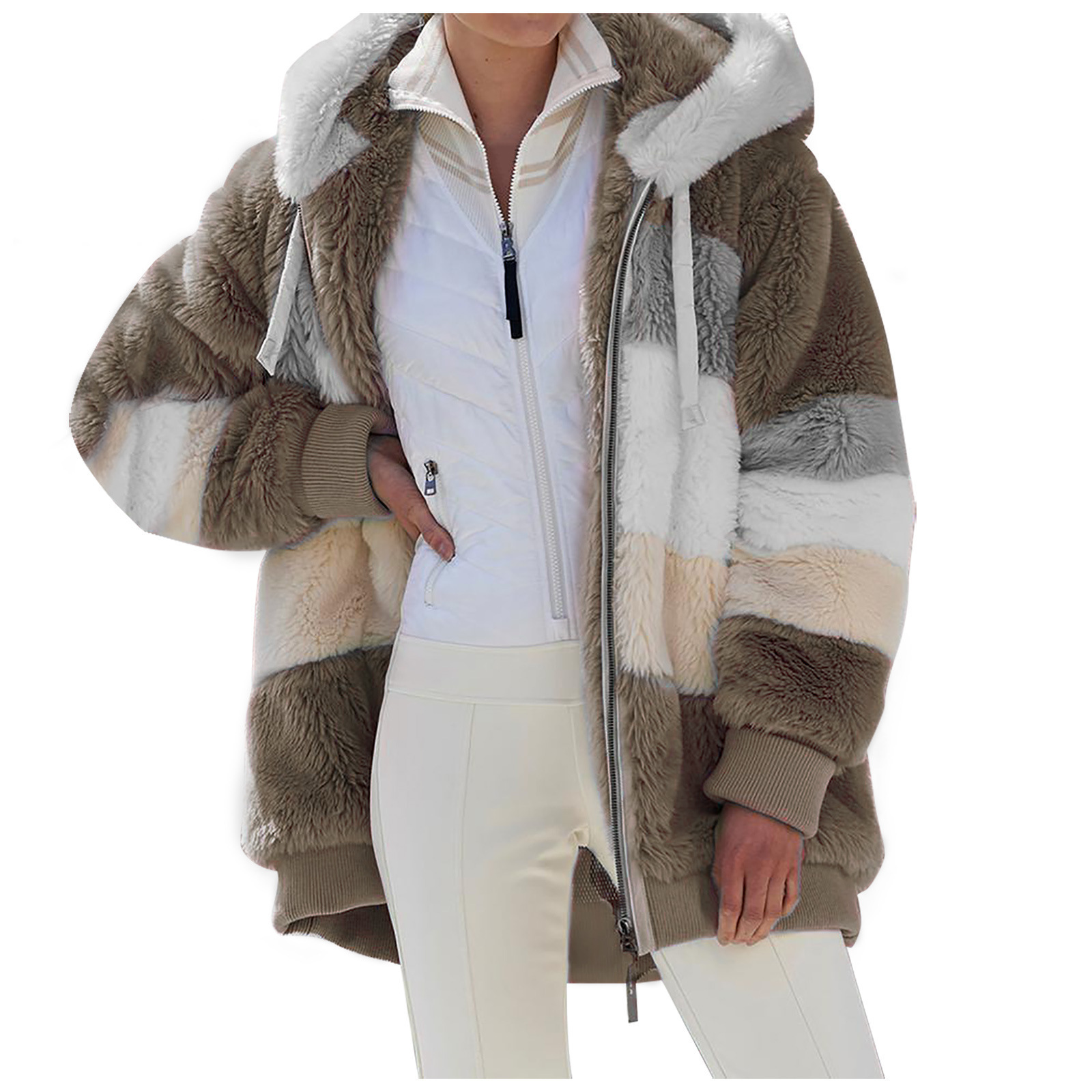 Autumn Plush Hooded Jacket Women Coats Winter Clothes Ladie1